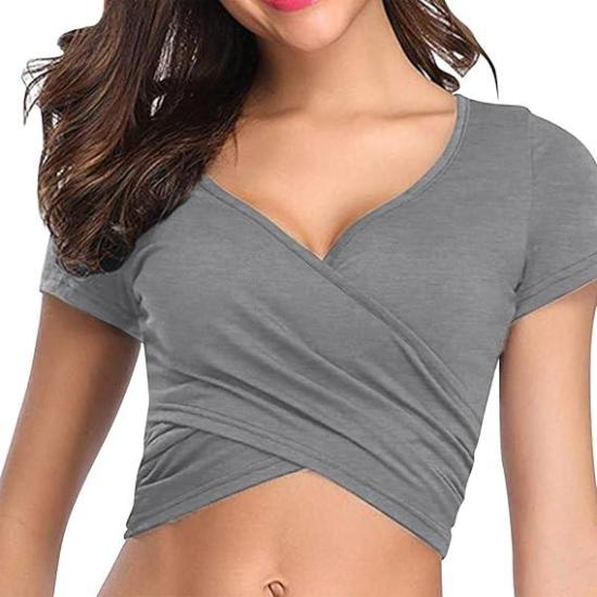  Blusa Feminina Cropped Cirrê Alças Finas